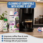 Caffenu Keurig Compatible Descaling Solution and Cleaning Pods Kit, 4 Uses