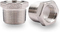3/4 NPT Male x 1/2 NPT Female Stainless Steel Hex Bushing, 2 Pack