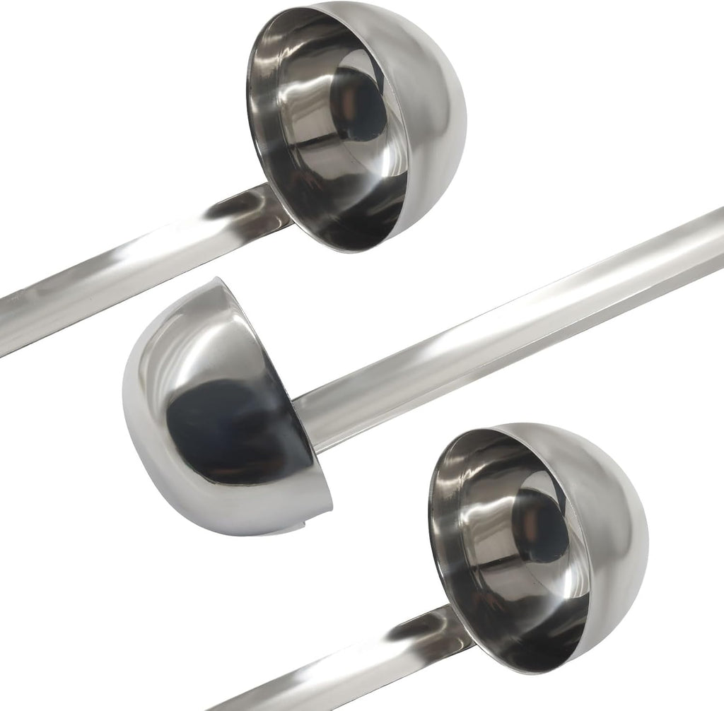3 Oz Stainless Steel Ladle, 3 Pcs, 9" Long Handle Length