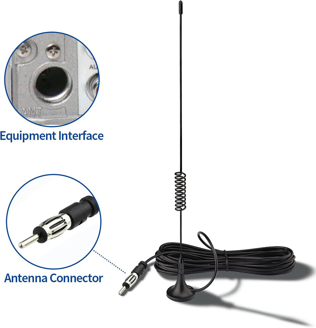 Universal Car Stereo FM AM Radio Antenna Magnetic Base Aerial for Vehicle Truck SUV Truck RV Marine Boat Car Stereo