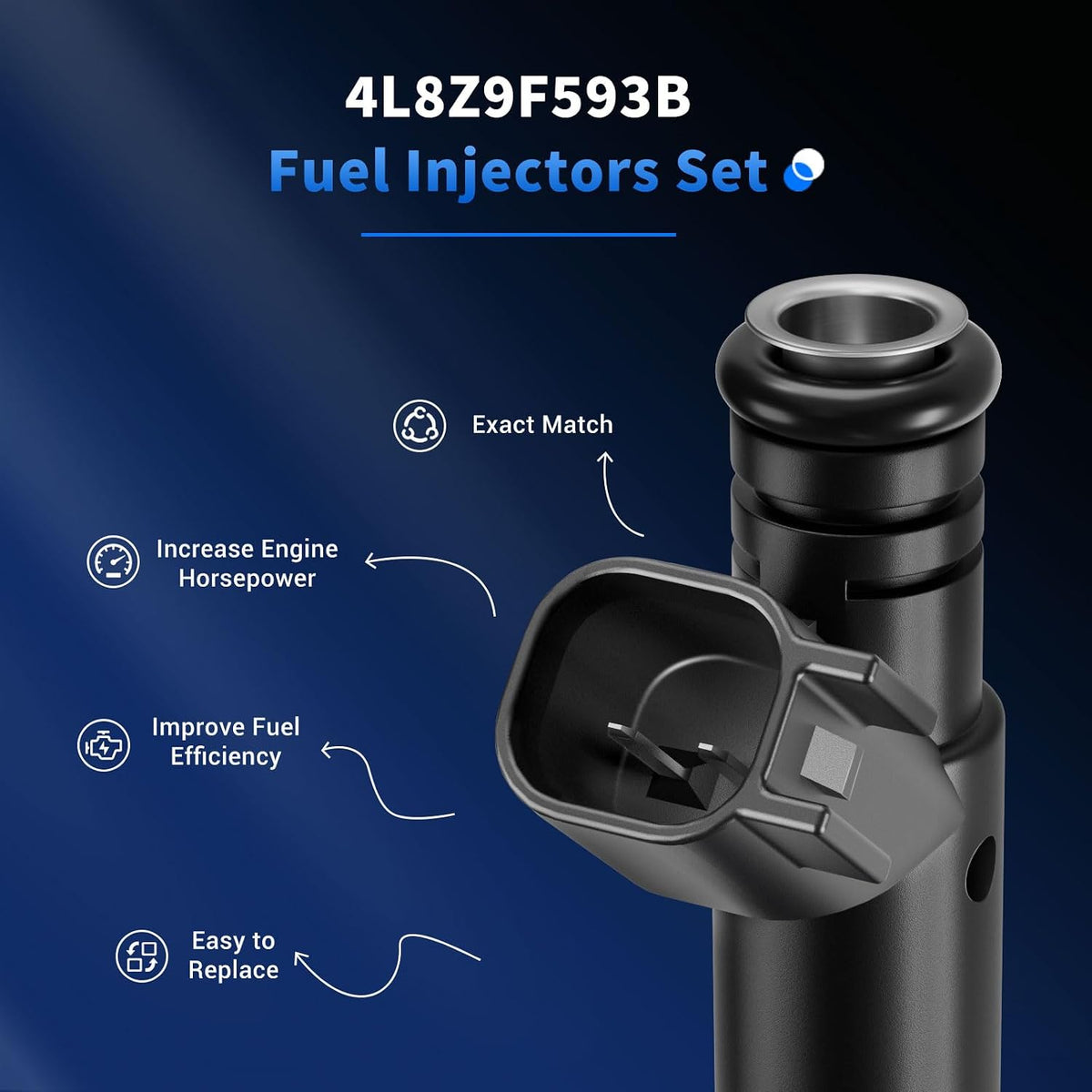8Pcs Fuel Injectors Compatible with Ford Mercury
