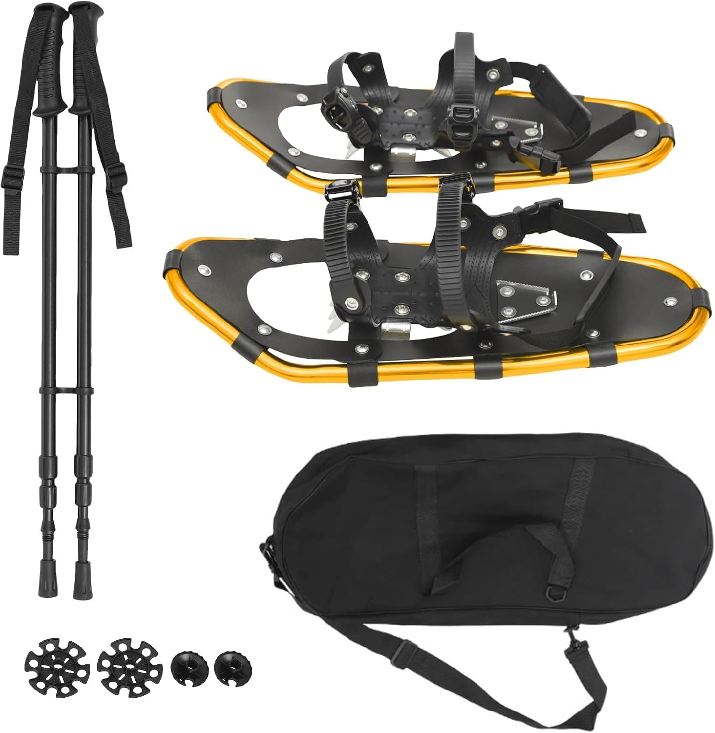21/25 Inches Snowshoes for Women & Men, Lightweight Aluminum Frame Snow Shoes with Adjustable Trekking Poles and