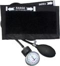 Deluxe Aneroid Sphygmomanometer Blood Pressure Set W/Adult Cuff, Carrying Case and Calibration Tool - Black