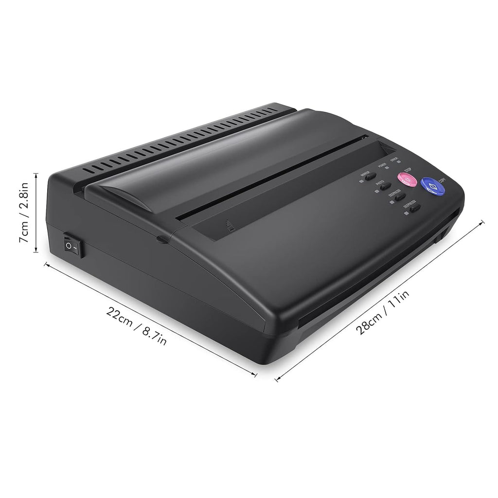 Tattoo Stencil Machine Thermal Copier Tattoo Stencil Printer with 20pcs Transfer Paper for tattooing Artists (Black)
