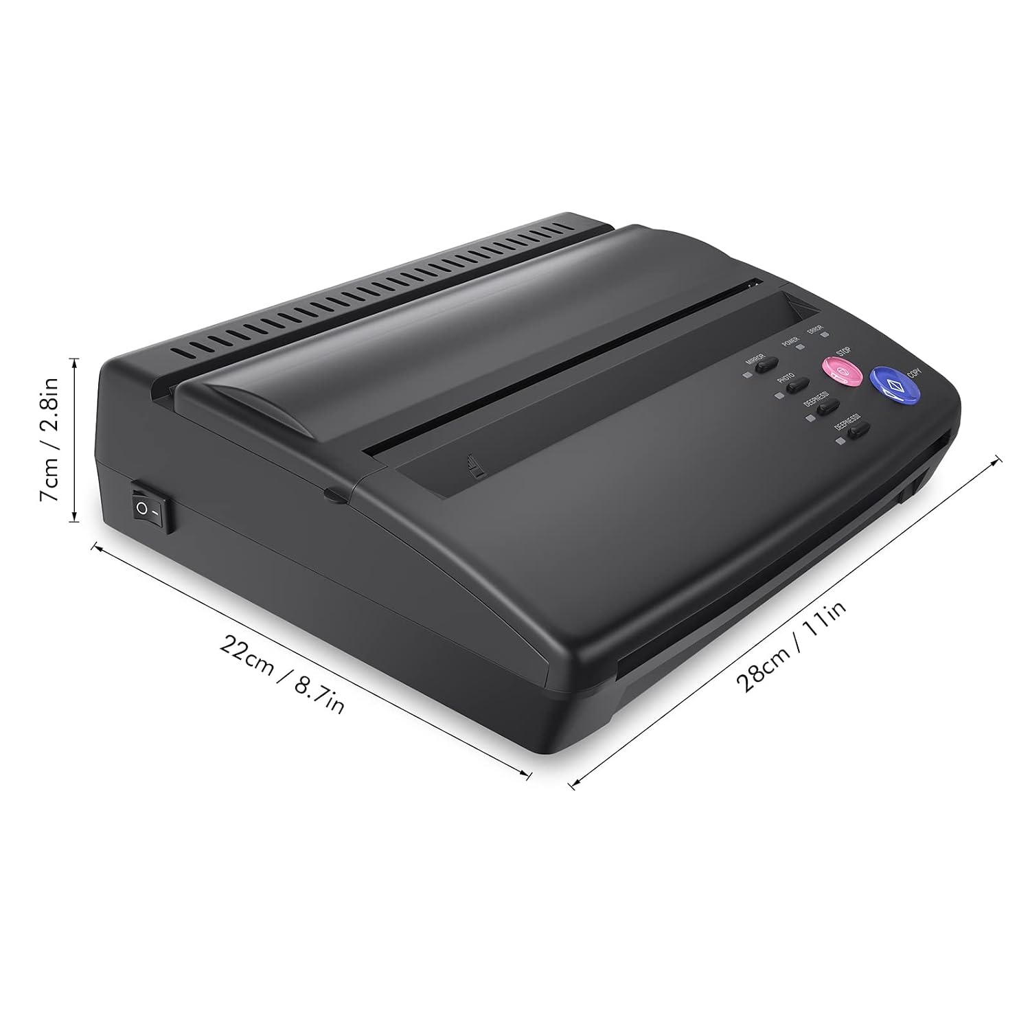 Tattoo Stencil Machine Thermal Copier Tattoo Stencil Printer with 20pcs Transfer Paper for tattooing Artists (Black)