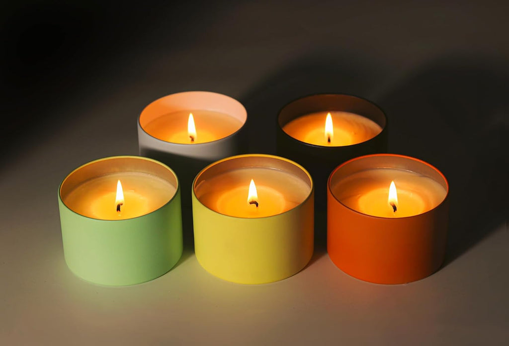 Candle Tins 8oz with Lids, 24 Pack Seamless Candle Containers for Candle Making Supplies Empty Candle Jars - Orange