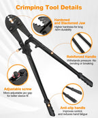 TooTaci 24 In Hand Swaging Tool, Wire Rope Crimping Tool for 1/8-1/4" Cable