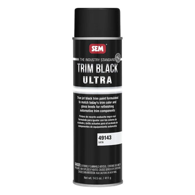 49143 Trim Black Ultra, Black Spray Paint with Satin Finish| Designed for Plastic, Aluminum, Steel and Stainless