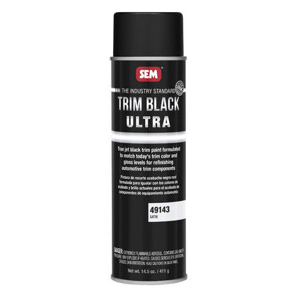 49143 Trim Black Ultra, Black Spray Paint with Satin Finish| Designed for Plastic, Aluminum, Steel and Stainless