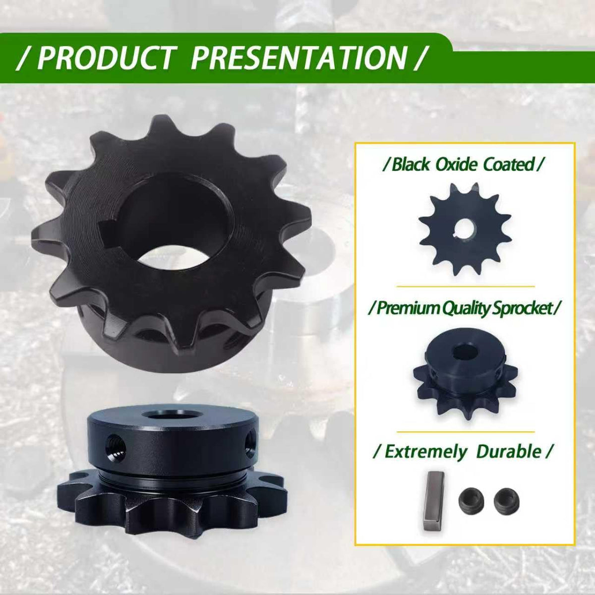 #35 Sprocket 10T 5/8" Bore Hardened Black Oxide