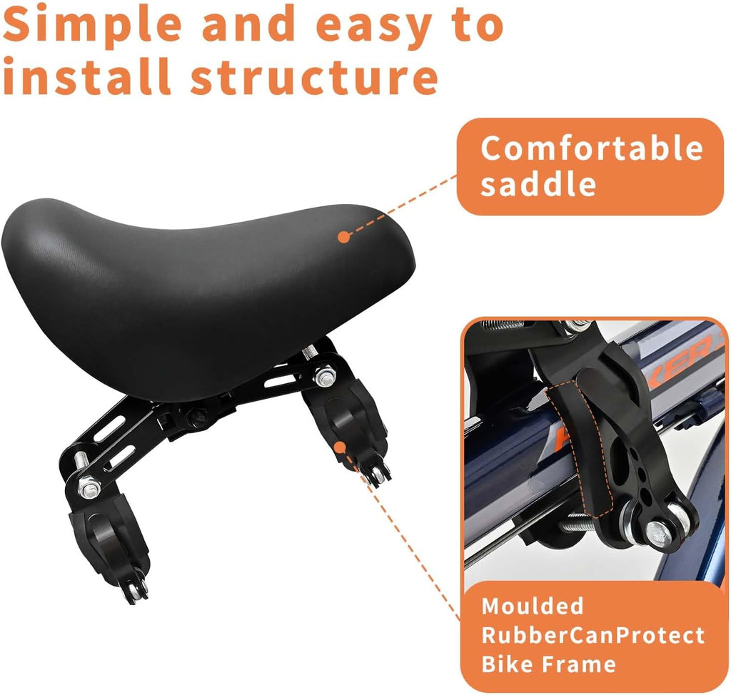 Kids Bike Seat Child Bike Seat Front Mount Toddler Bike Seat for 2-5 Years Child Bicycle Seats with Foot Pedals