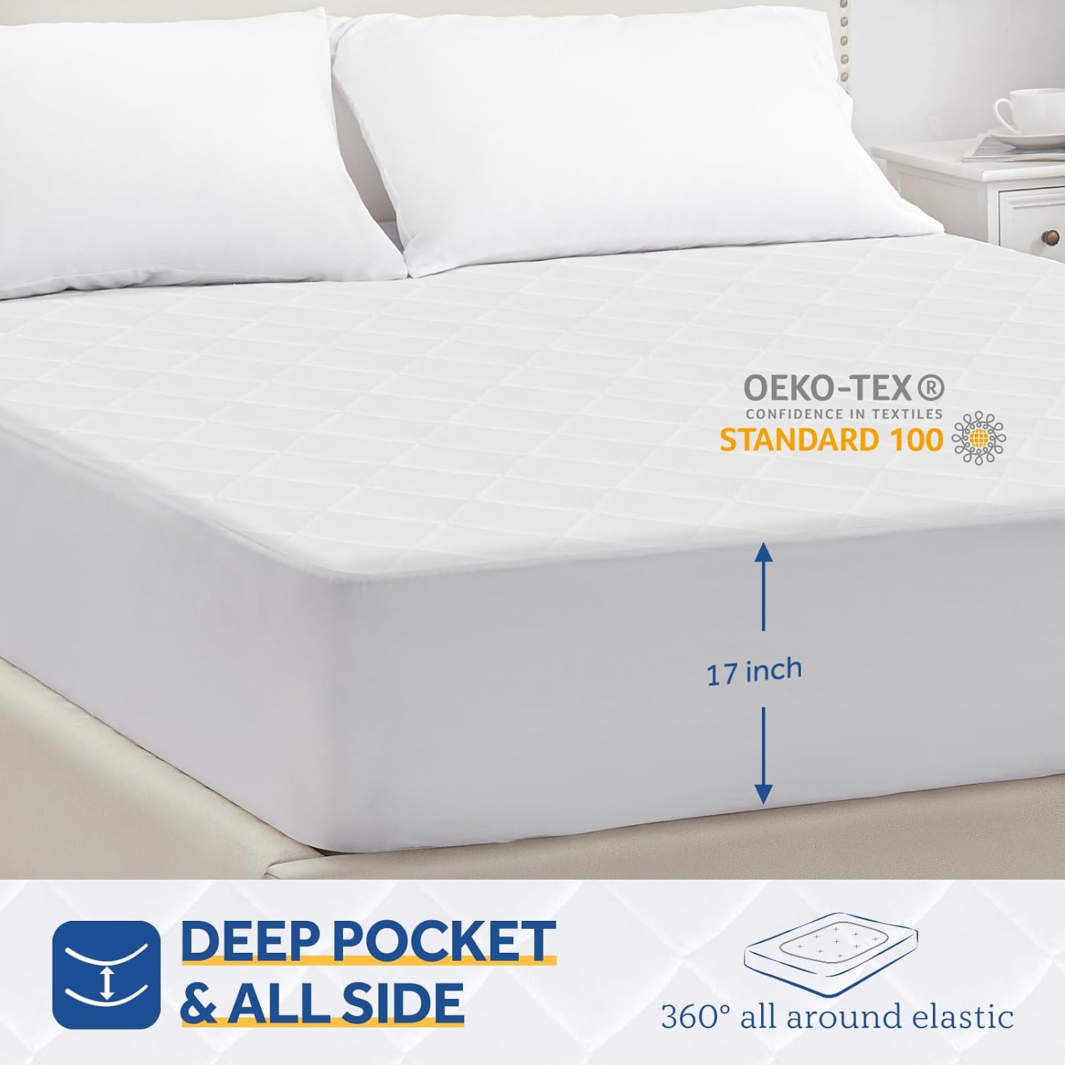 Heated Mattress Pad Queen Size Dual Control 10 Heat Levels, 60"x80" | Electric Mattress Pad Queen Quilted Cotton