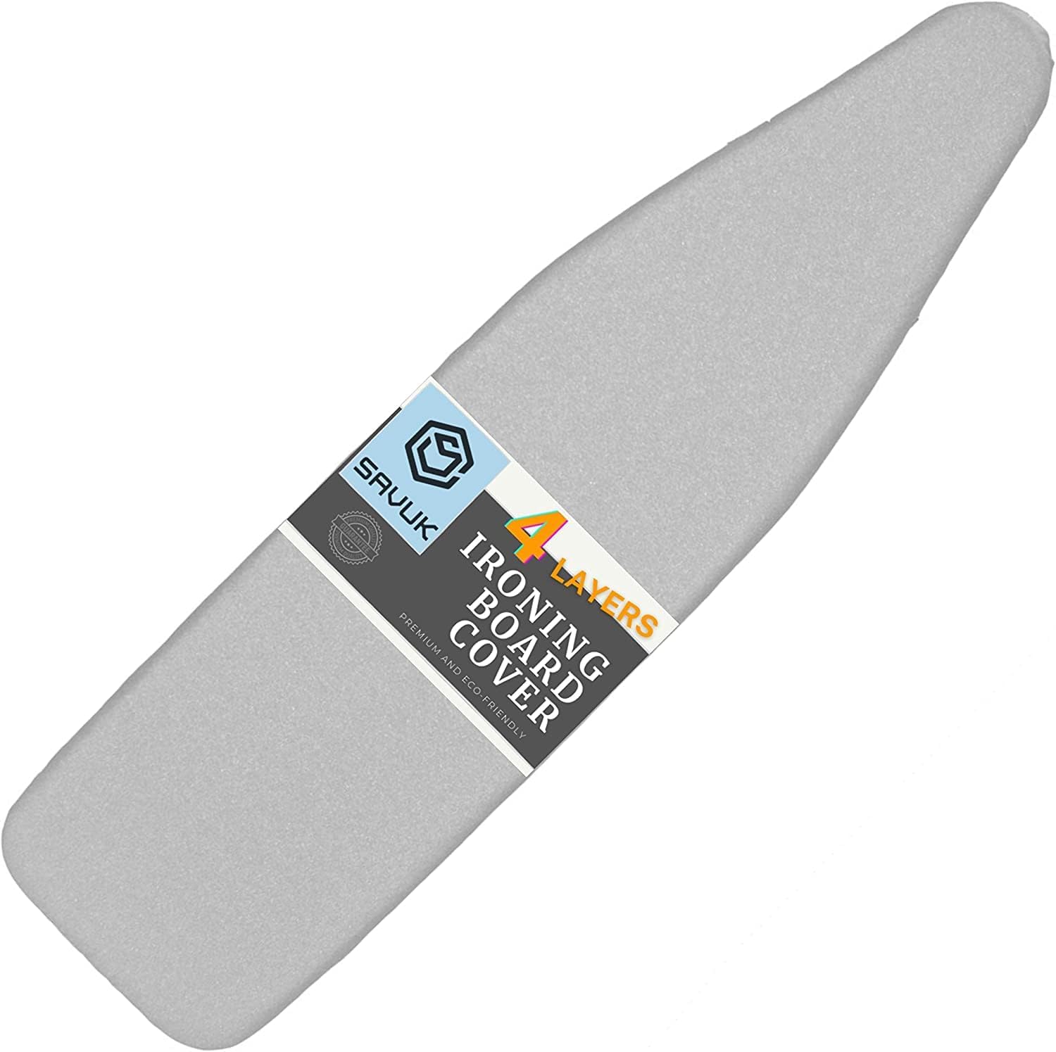 Ironing Board Cover and Pad Standard Size Silicone Coated 4 Layers 15x54 inch Extra Heavy Duty Thick Padding, Heat