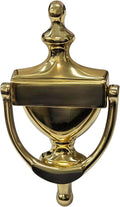 Solid Brass Door Knocker, 7", Polished Brass, Made in Taiwan, 1 Pack