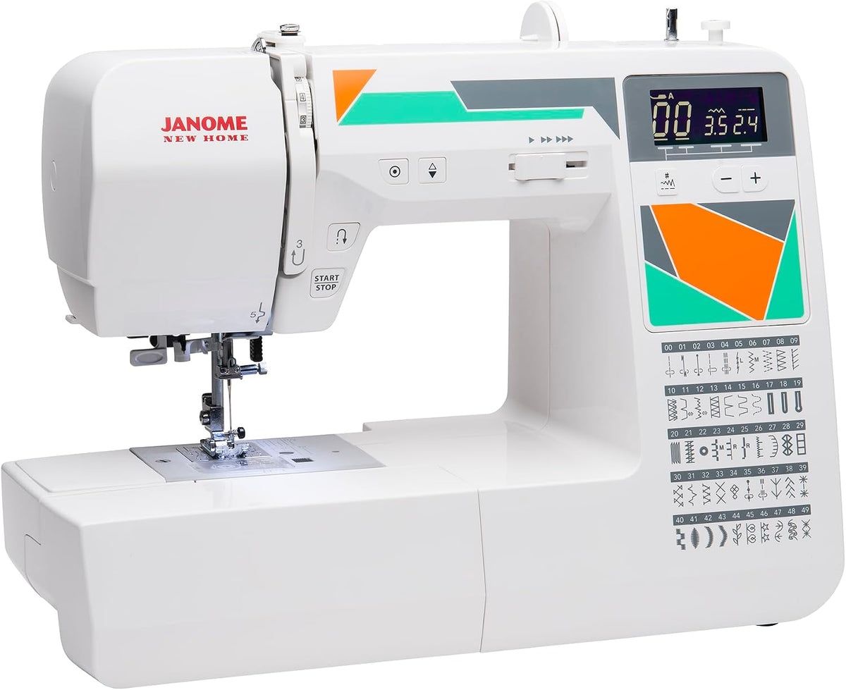 MOD-50 Computerized Sewing Machine with 50 Built-In Stitches, 3 One-Step Buttonholes, Drop Feed and Accessories