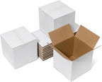 8x8x8" Shipping Boxes 25 Pack Corrugated Cardboard Square Box White