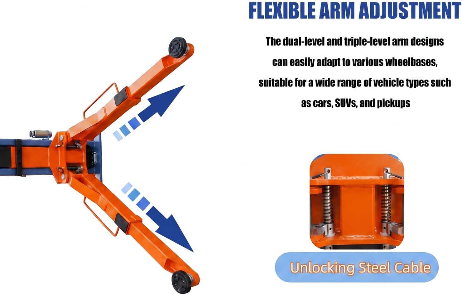 Portable Two Post Car Lift 8000 LBS Capacity, 220V Electric Lock, Movable Garage Car Lift for Home Garage & Workshop