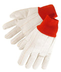 Liberty Safety 4518R Double Palm Work Gloves, 20oz Cotton/Polyester, Red