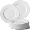 12 Pack 7 Inch White Dessert Plates, Melamine Salad Dishes Set