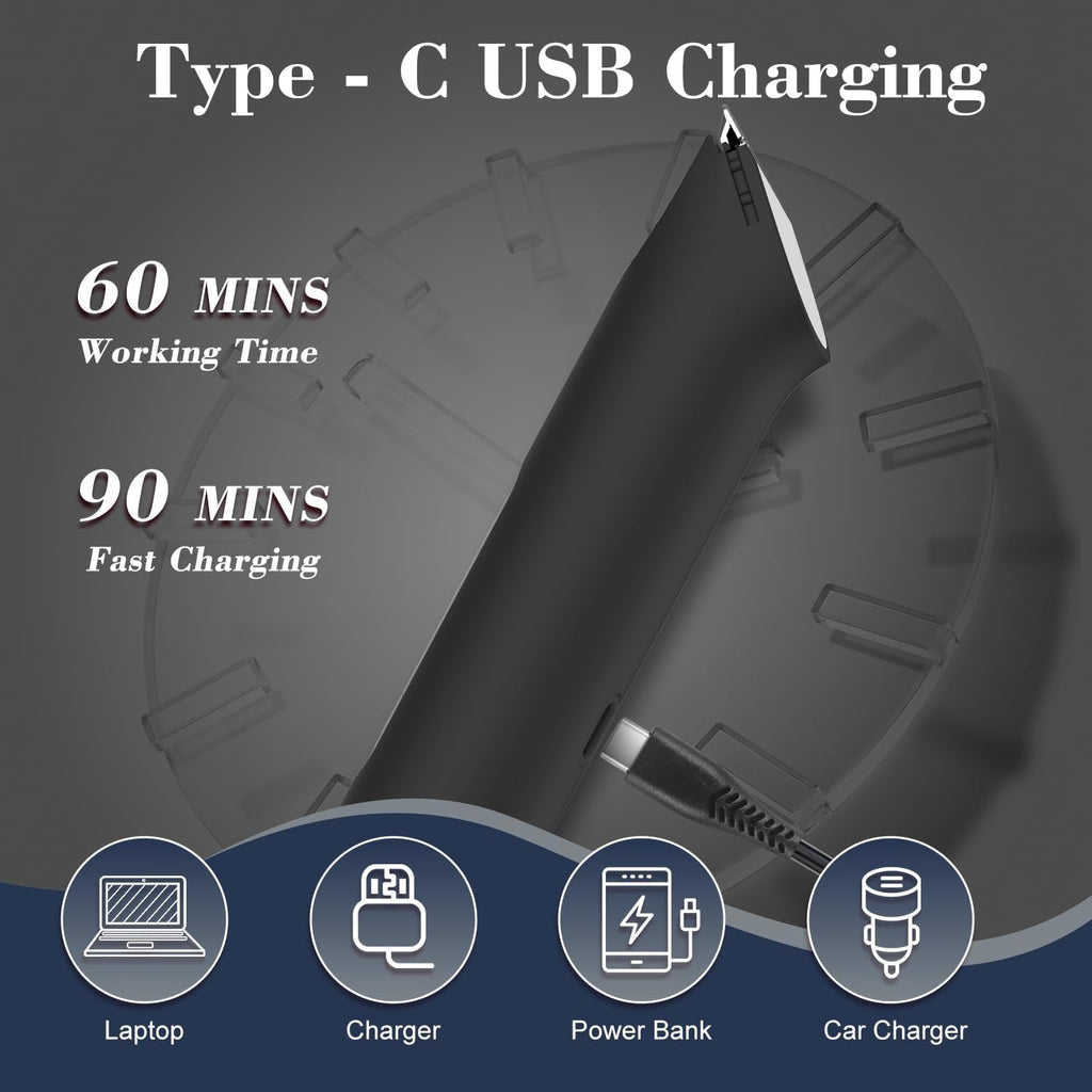 4 in 1 Multifunctional Dual - Head Body Hair Trimmer for Men, IPX7 Waterproof Groin & Body Hair Groomer, Rechargeable