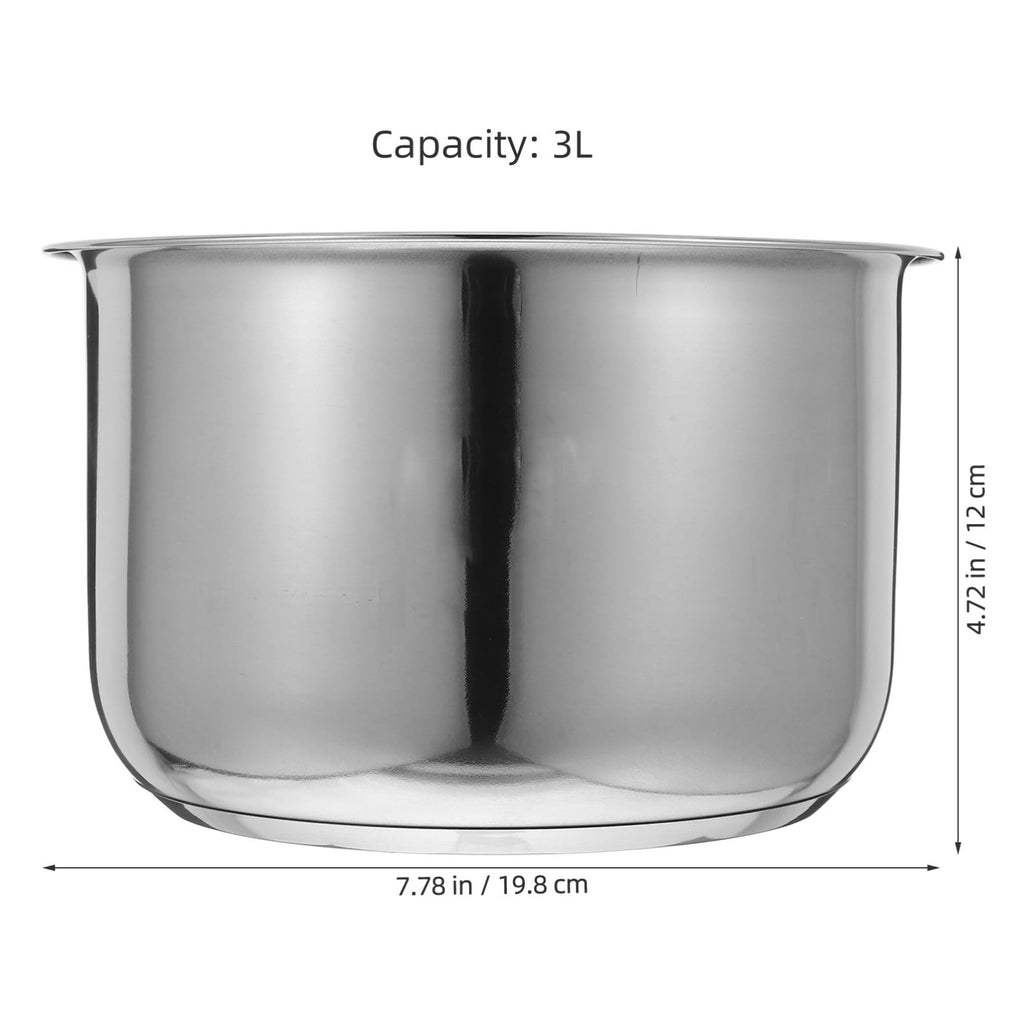 PRETYZOOM Stainless Cooker Liner Replacement Tiger Rice Cooker Insert Silver Inner Liner