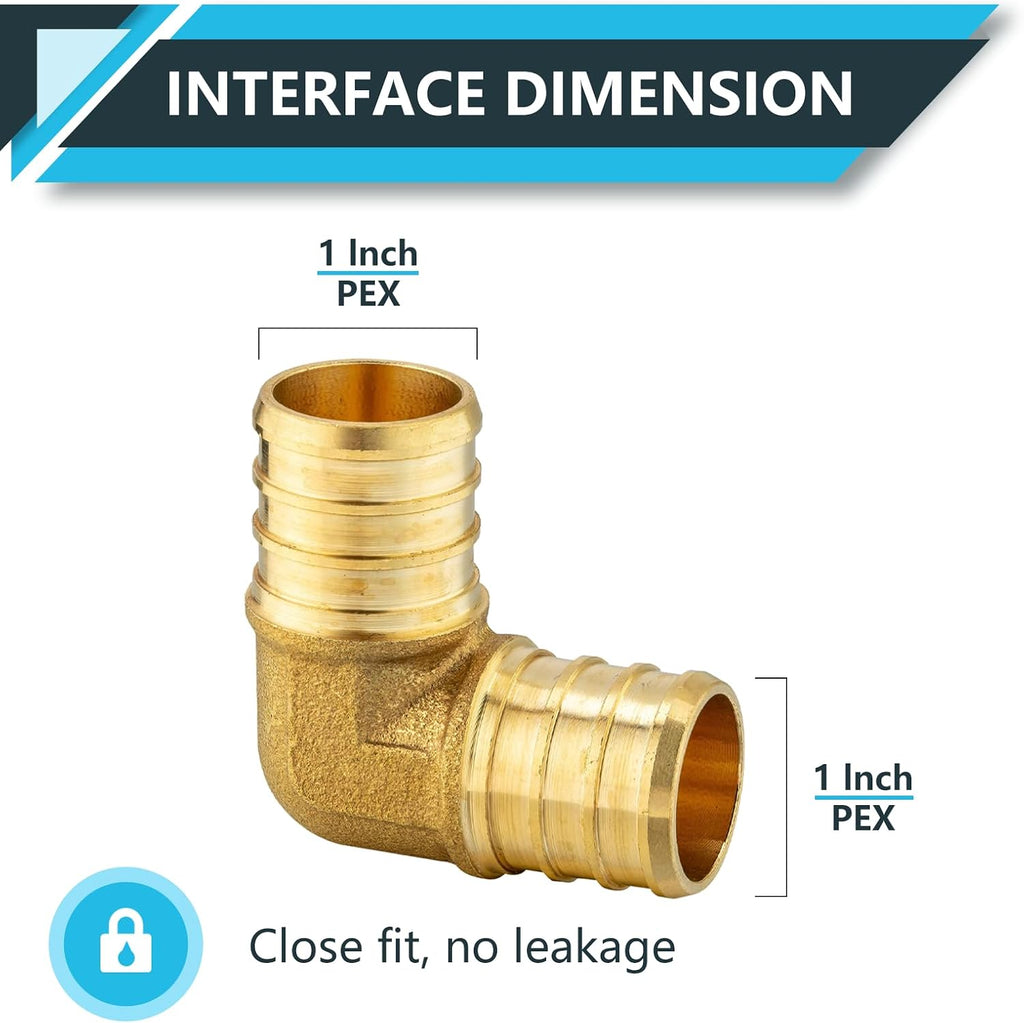 10Pack Seelink PEX Fittings, 1 Inch Pex 90 Degree Elbow(PEX1807062-10)