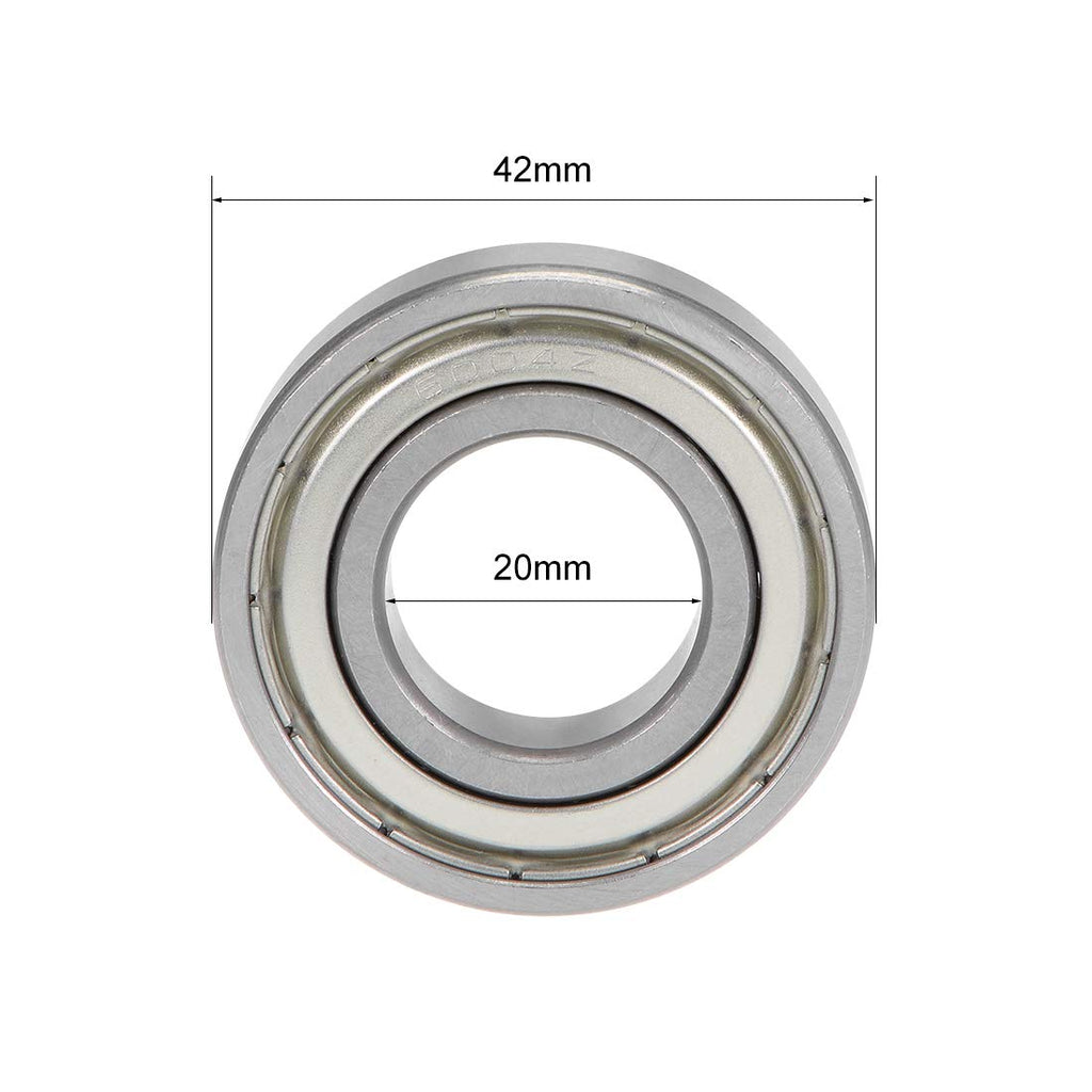 uxcell 6004ZZ Deep Groove Ball Bearings Z2 20mm X 42mm X 12mm Double Shielded Carbon Steel