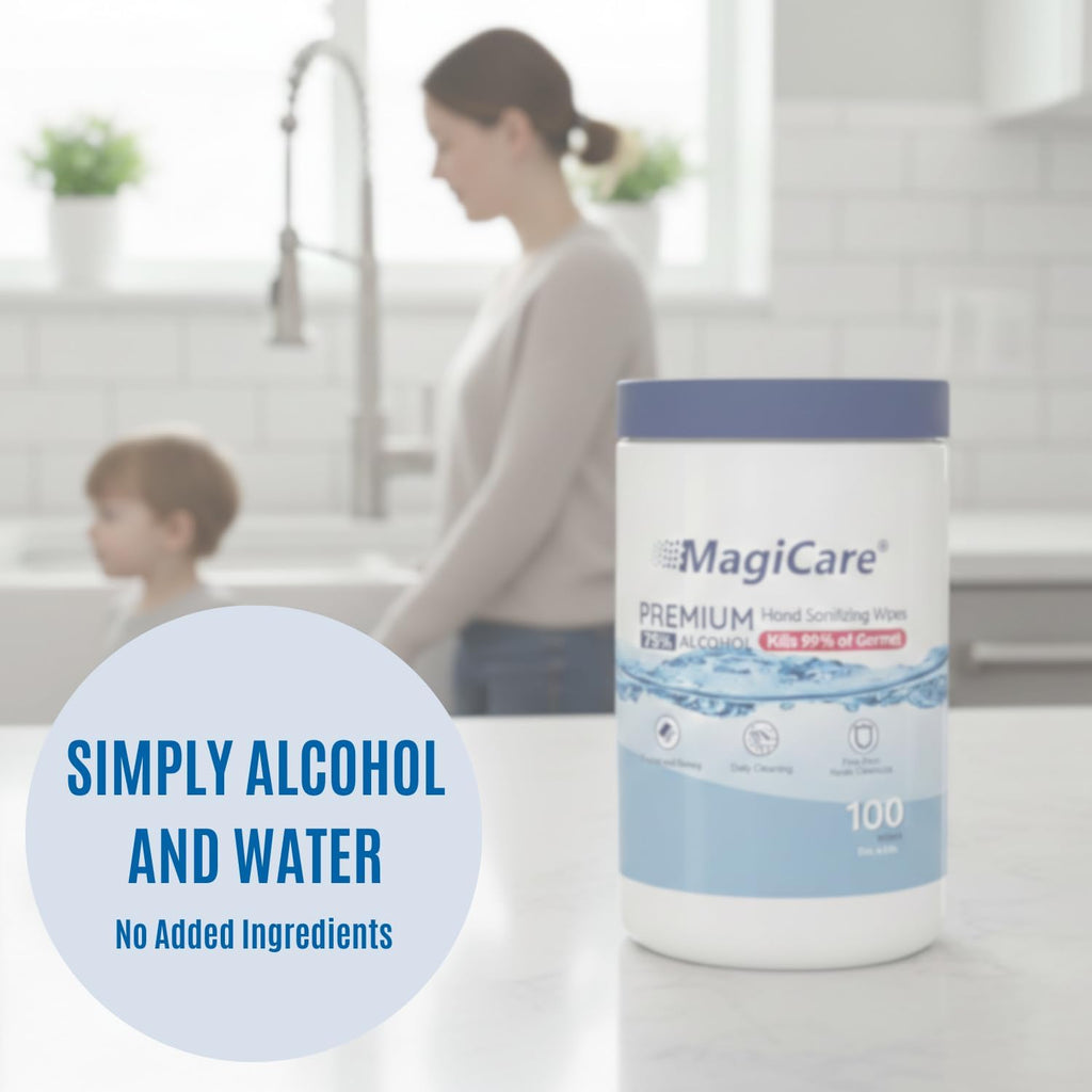 75% Large Alcohol Wipes (2, 100ct Canisters), Hand Sanitizer Wipes