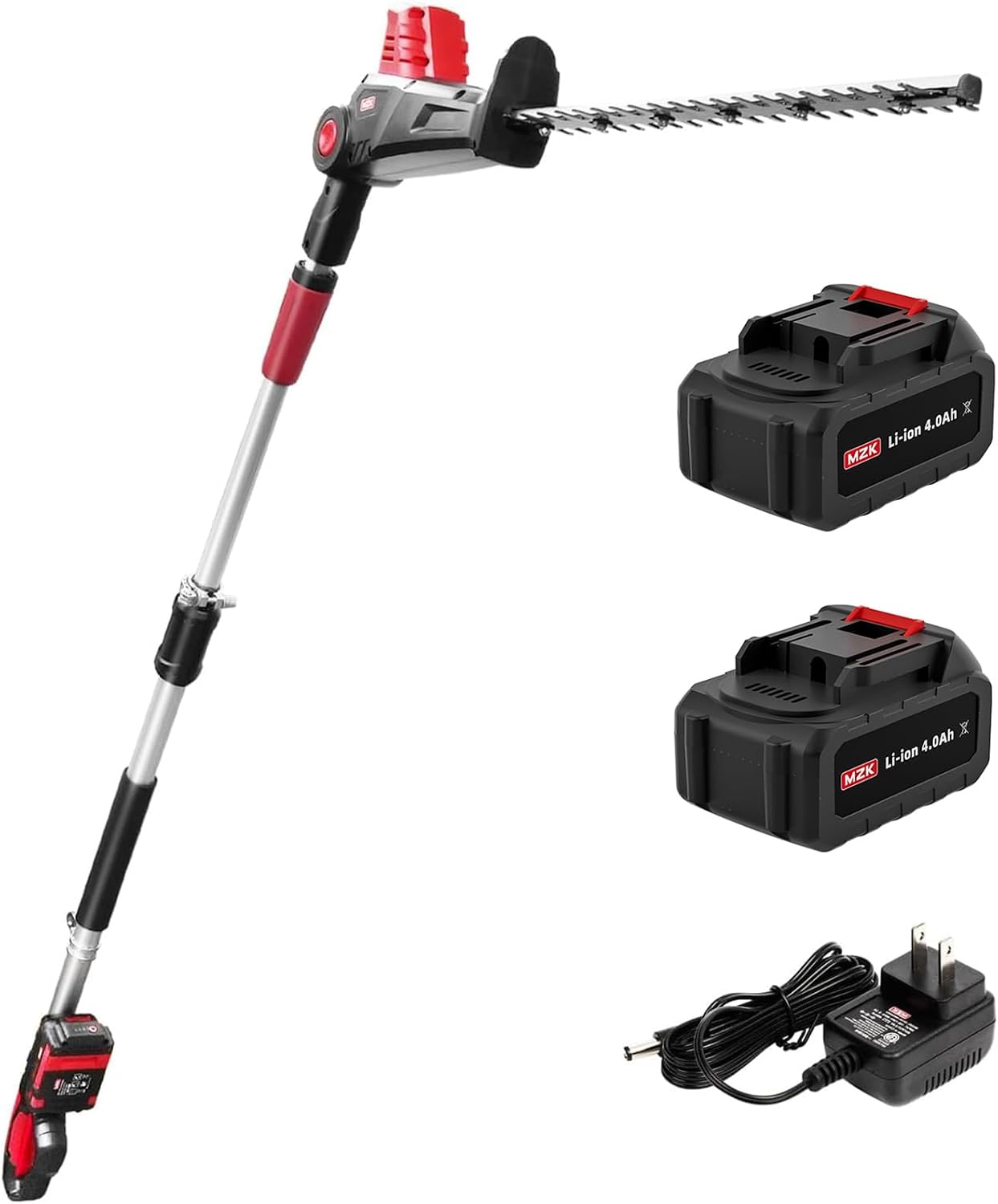 20V 23-Inch Pole Hedge Trimmer, 8-Foot Reach, Multi-Angle | Cordless hedge trimmer with extension pole for tall