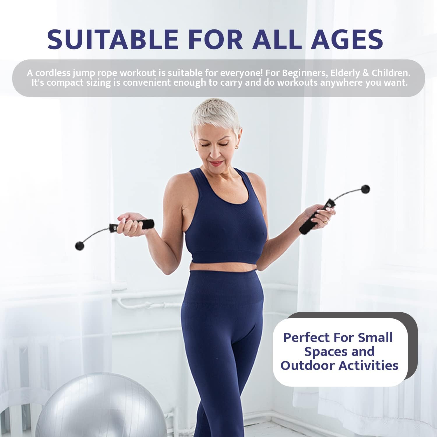 Ropeless Jump Rope for Men & Women - Cordless Jump Ropes for Fitness
