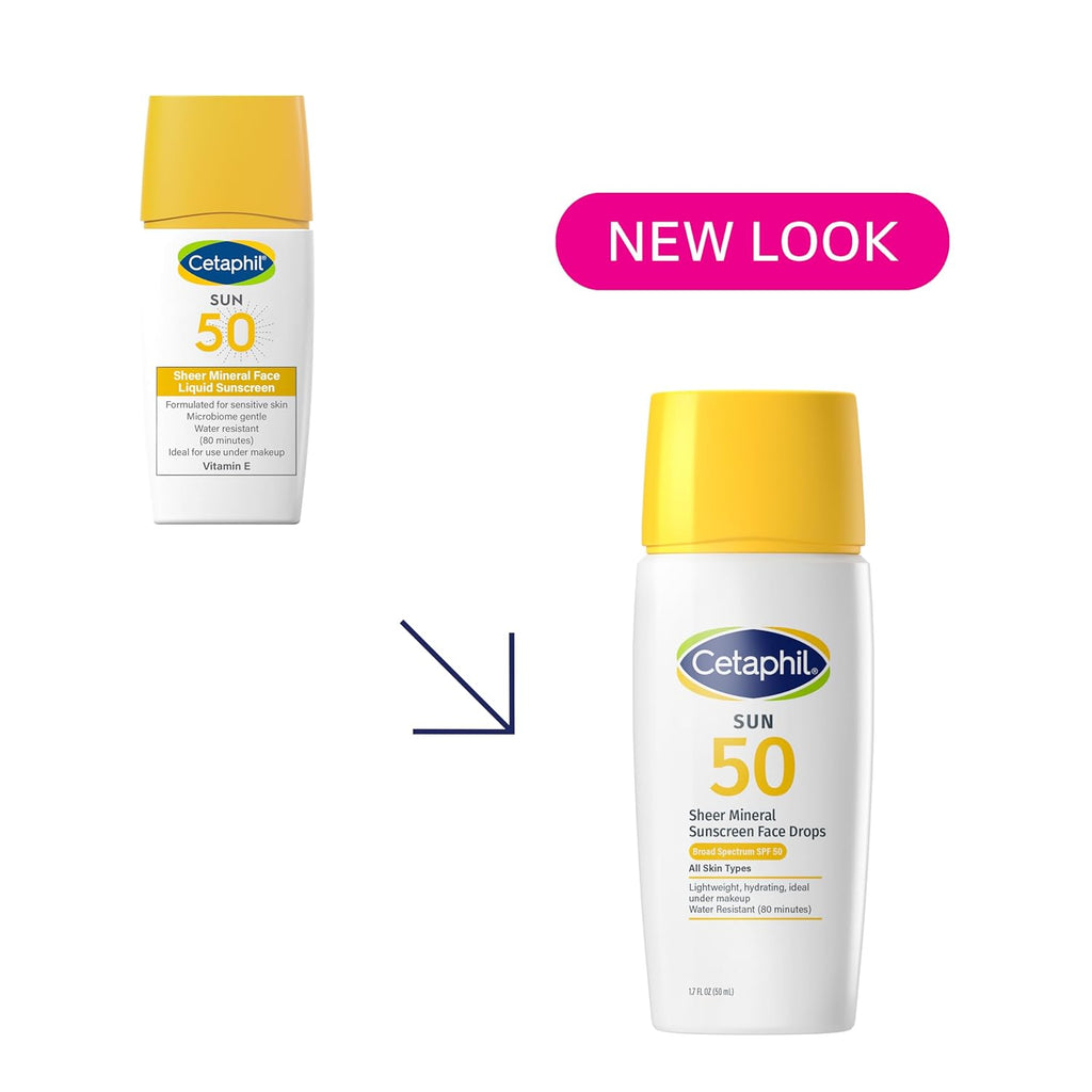 Sheer Mineral Face Sunscreen, SPF 50, Zinc Oxide, 1.7 Fl Oz | 100% Mineral Broad Spectrum SPF 50, Zinc Oxide