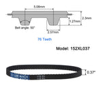 uxcell 2pcs 152XL 037 Timing Belt 76 Teeth Rubber Geared Cogged Belt