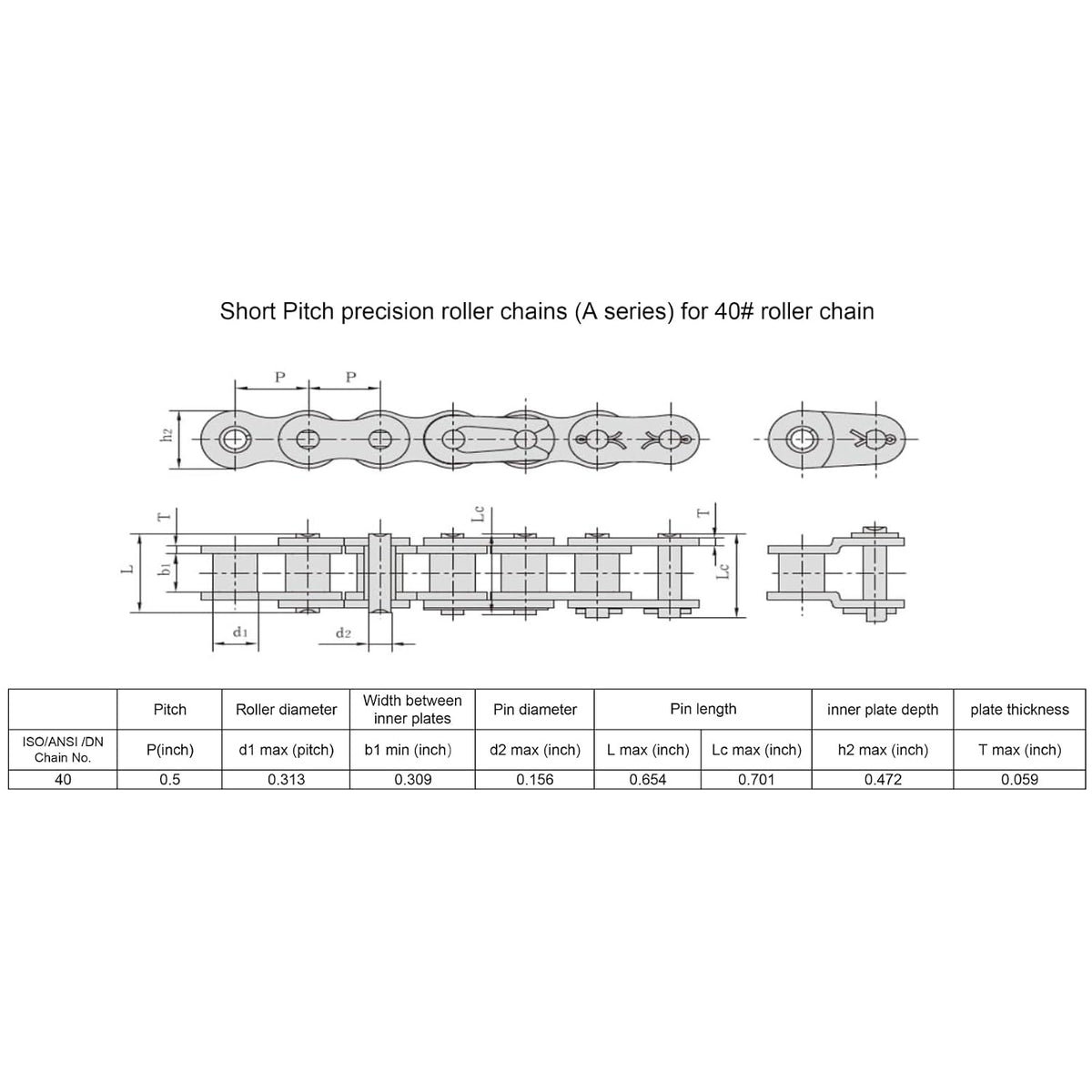 #40 Roller Chain Sprocket Type B 1 inch Bore 36 Tooth, Hardened Antirust 1045 Steel Drive Sprockets 40B36-1