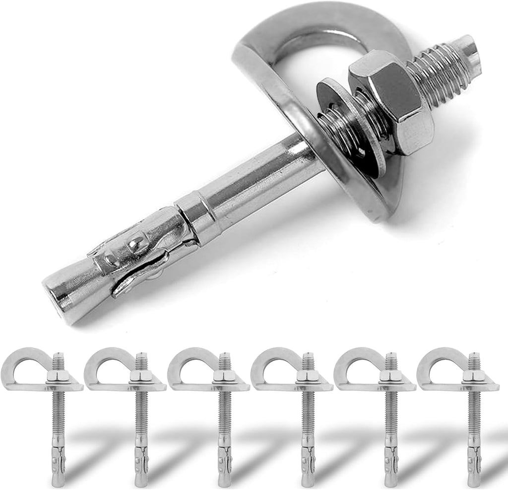 Climbing Holds Anchor Set - 6 PCS - Stainless Steel Bolt Hanger and Bolt Heavy Duty Climbing Holds Weight 2500KG for