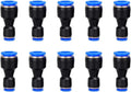 Reducer Push to Connect Fitting, 1/4" to 5/32" Tube OD, Reducing Pneumatic Quick Connector Coupler (Pack of 10)