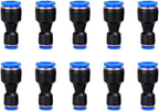 Reducer Push to Connect Fitting, 1/4" to 5/32" Tube OD, Reducing Pneumatic Quick Connector Coupler (Pack of 10)