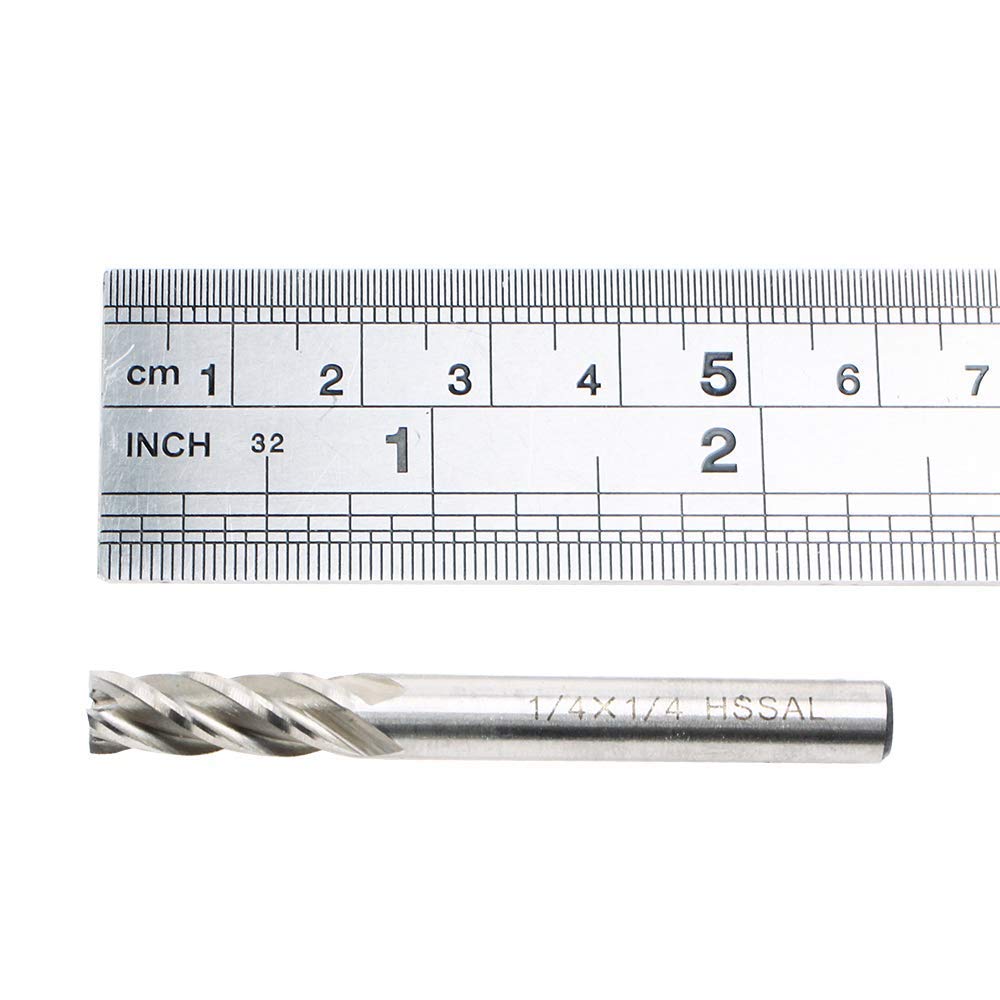 1/4" HSS 4 Flute End Mill Cutter 2PCS CNC Milling Bits