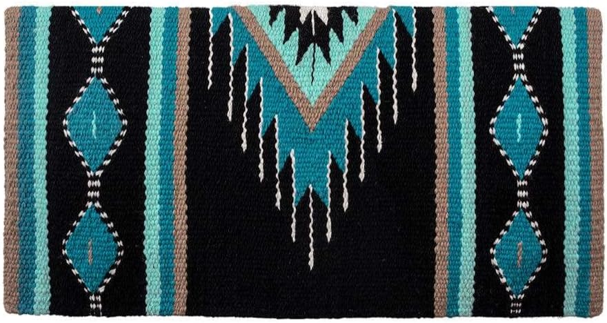 Del Rio Saddle Blanket Turquoise/Black 36X34