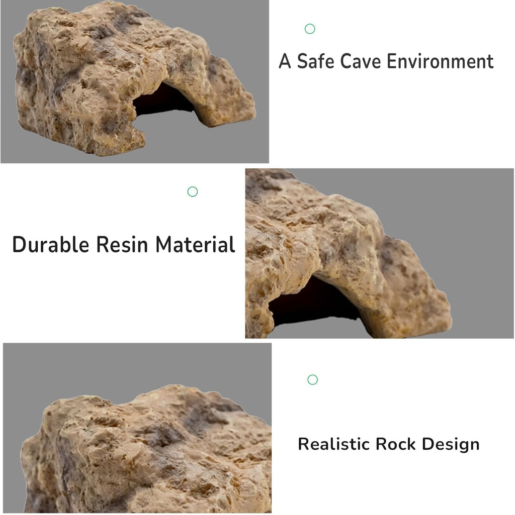 Reptile Hide for Leopard Gecko,Bearded Dragon,Ball Python & Tortoise – Terrarium Habitat Décor, Snake & Lizard