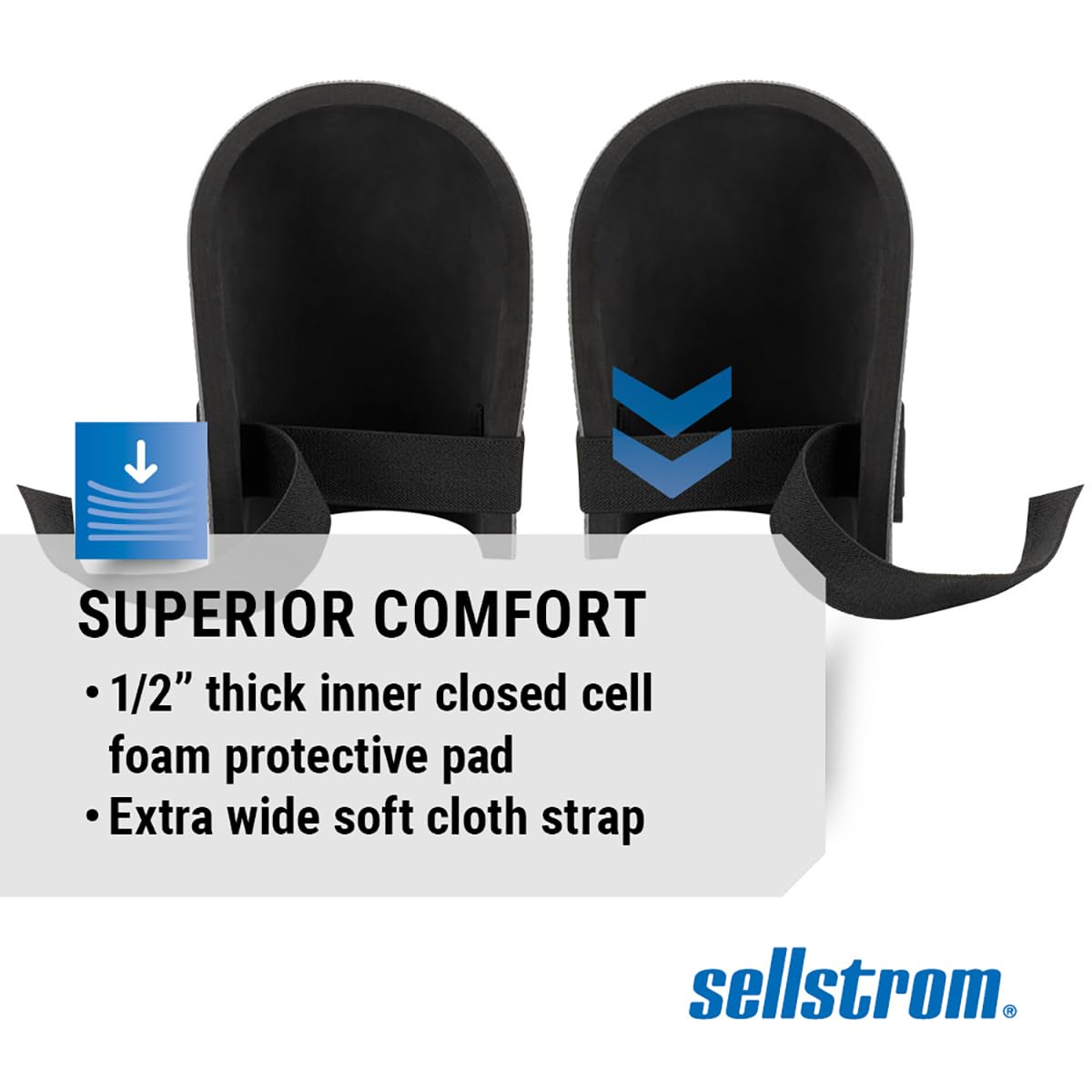 KneePro ZeroGravity Protective Knee Pads with Thick Foam Padding - All-day Comfort, Non-Marking, Universal Fit for