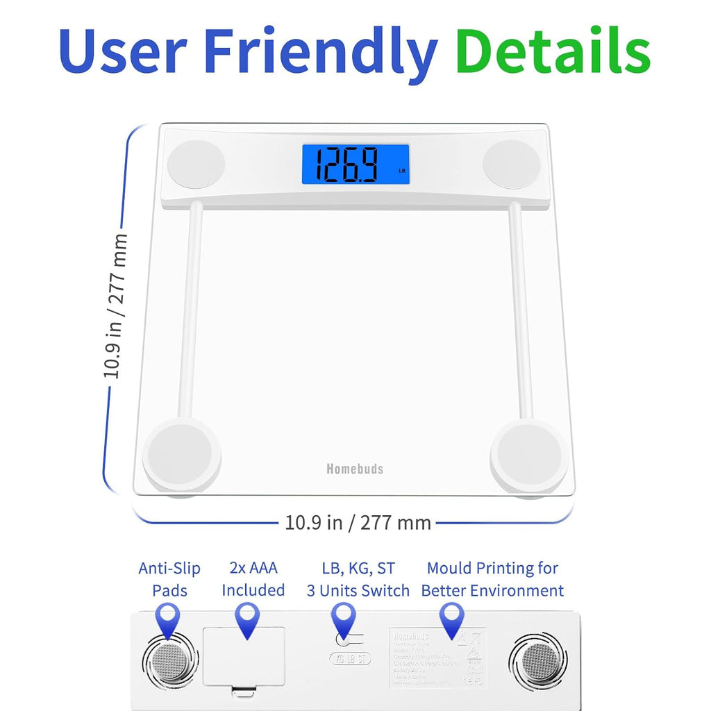Digital Bathroom Scale for Body Weight, High Precision Assured by Weight Scale Professional Factory SINCE 2001, Blue