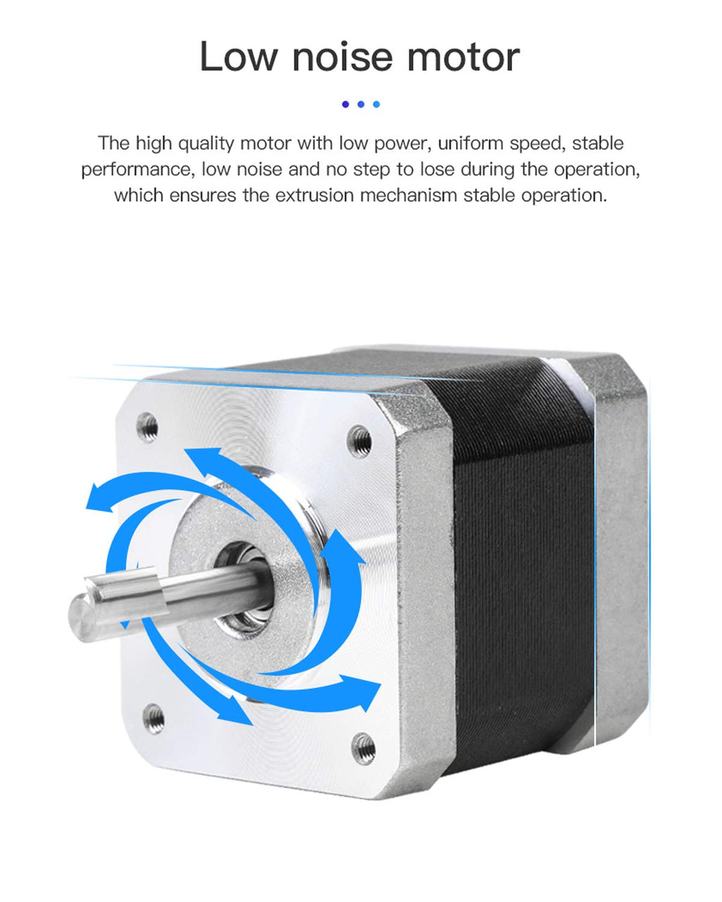 Creality 3D Printer Stepper Motor 42-34, 2 Phases 0.8A 1.8 Degrees 0.4 N.M 42-34 Stepper Motor for Creality Ender-3 X/Y/Z Axis and CR-10 Series Z Axis