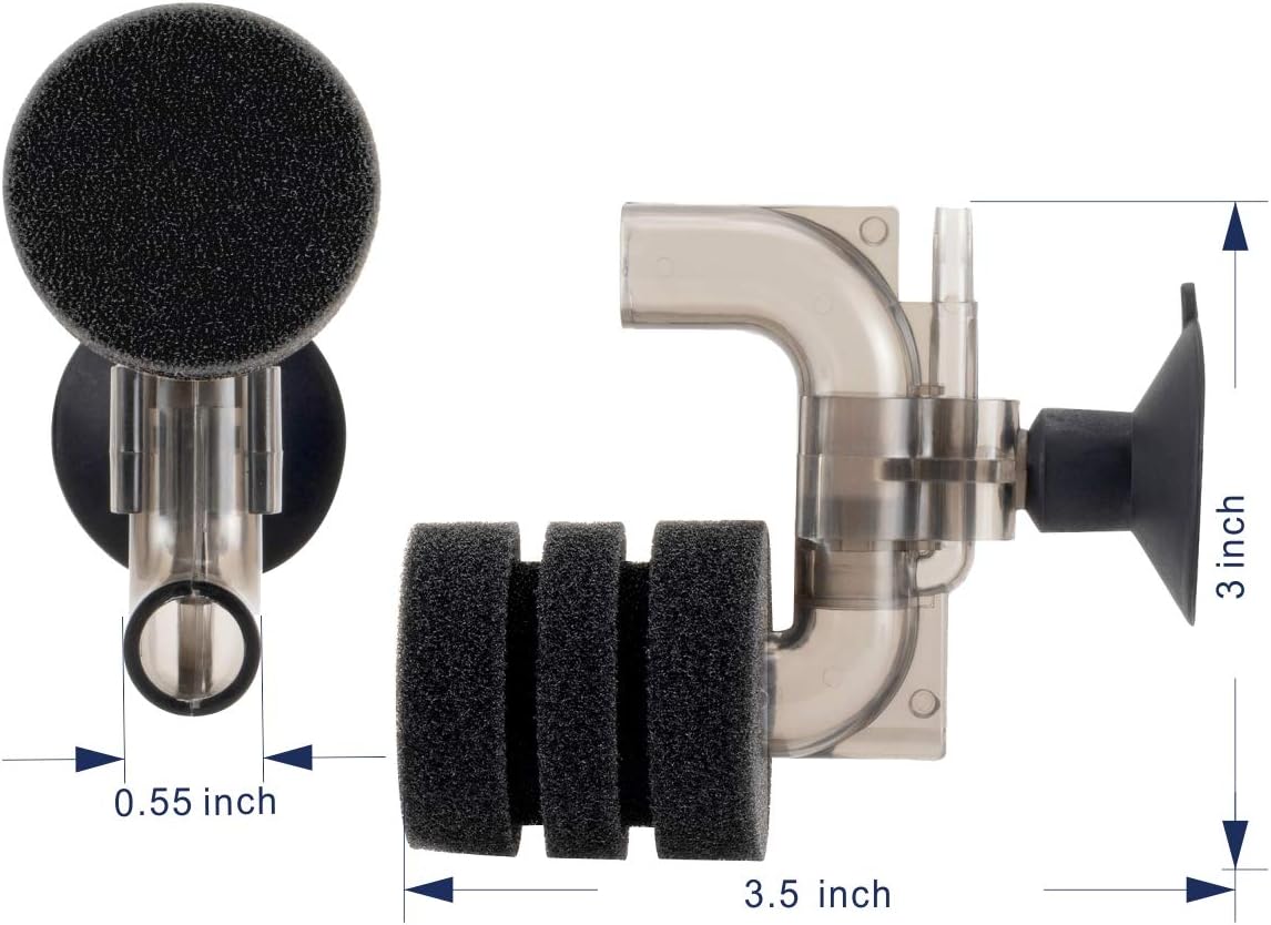 Super Mini Aquarium Single Sponge Filter for Small Fish Tank 0.5-5 Gallon