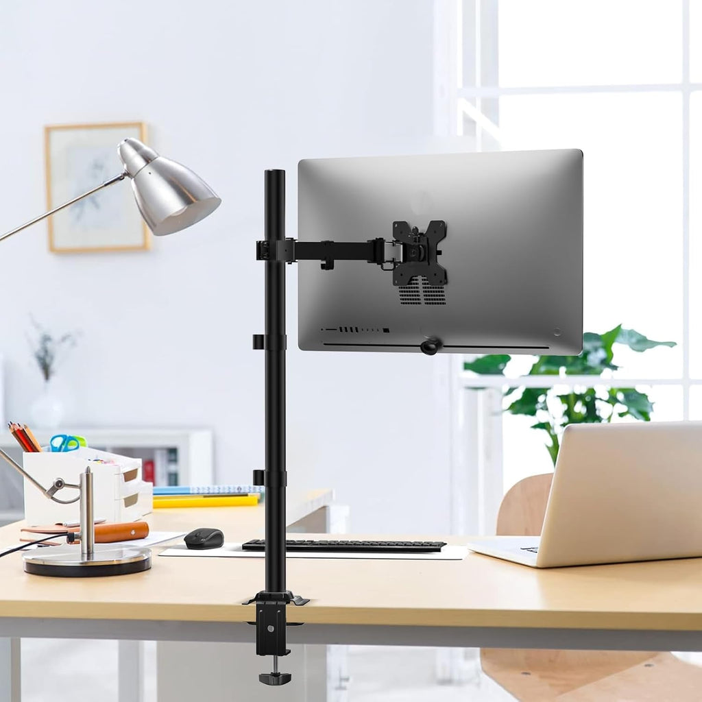 Tall Monitor Arm Mount for Desk for 13-34 inch Screens, 22 lbs per Arm | Single Extra Tall Monitor Mount, Full Motion