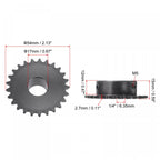uxcell 25 Tooth Roller Sprocket B Type #25 Chain Single Strand 17mm Bore