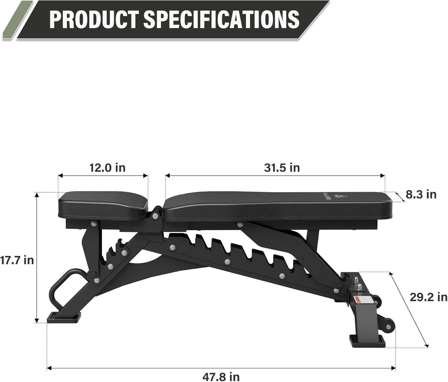 MAJOR FITNESS Weight Bench - 1300LBS Weight Capacity and 36 Adjustable Positions Strength Training Bench for Garage