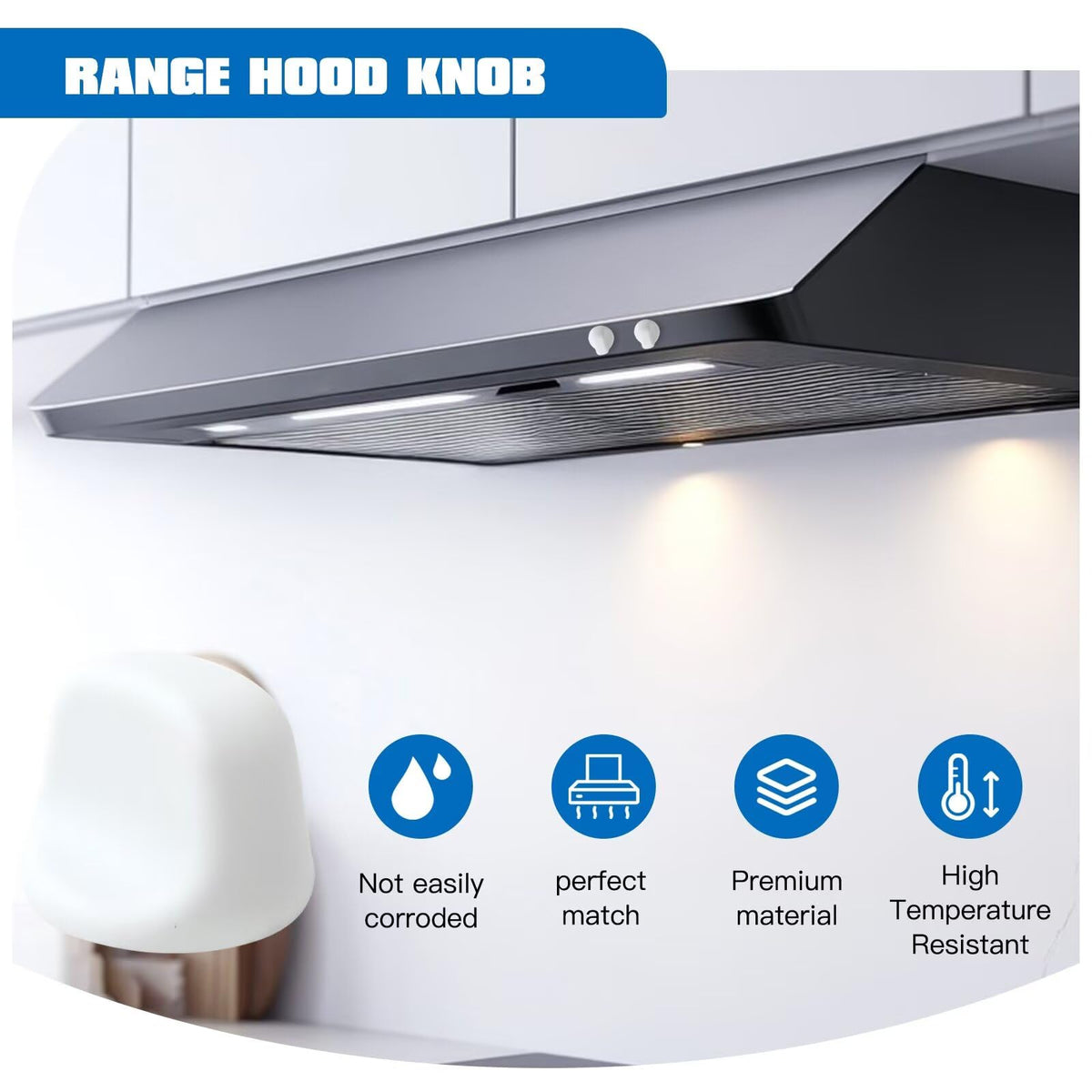 HEKUTU Range Hood Knobs 4Pcs for Broan Nutone, Fits AP13 Series Models - White