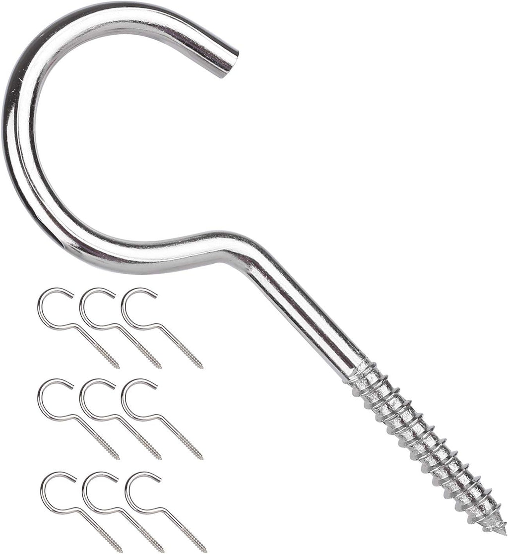 Large Screw Hooks, 4 Inches Heavy Duty Ceiling Hooks for Indoor and Outdoor Hanging Plants, 10 Pieces