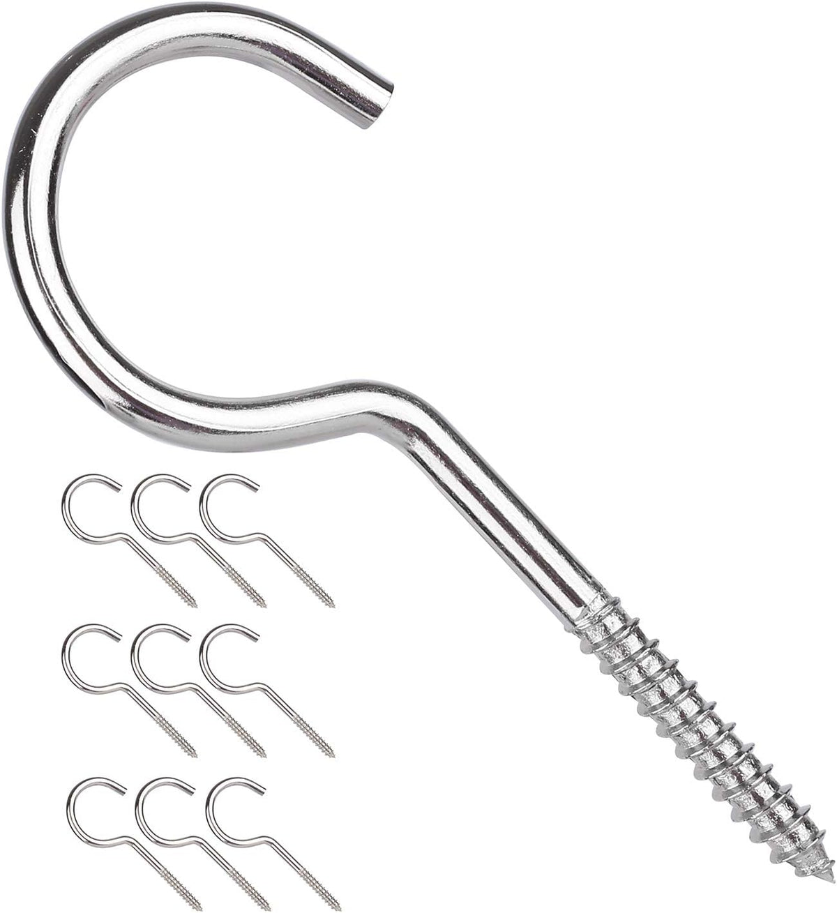 Large Screw Hooks, 4 Inches Heavy Duty Ceiling Hooks for Indoor and Outdoor Hanging Plants, 10 Pieces