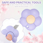 8 Pack Mini Box Cutter Retractable Flower Utility Knife, Purple